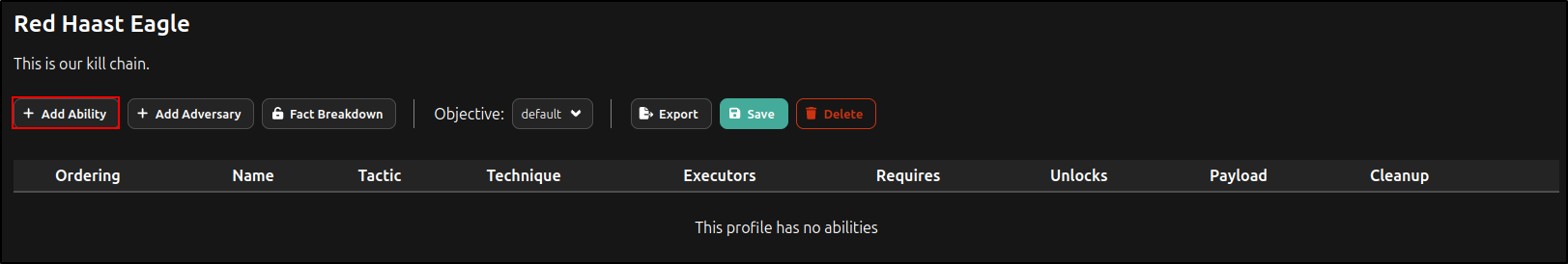Add an ability to the adversary profile