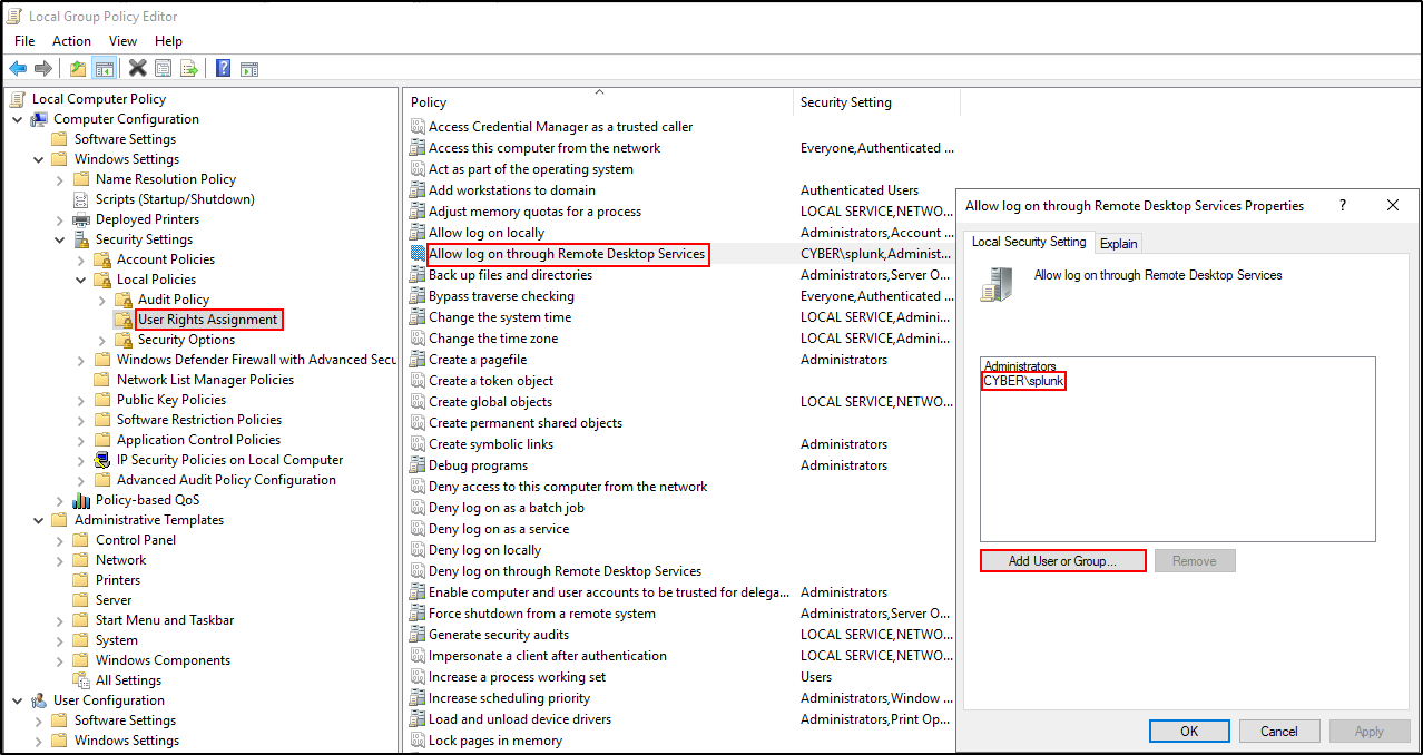 windows forwarder configuration step 24