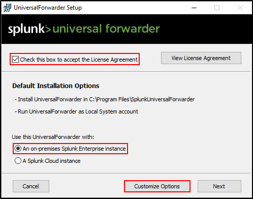 windows forwarder configuration step 29