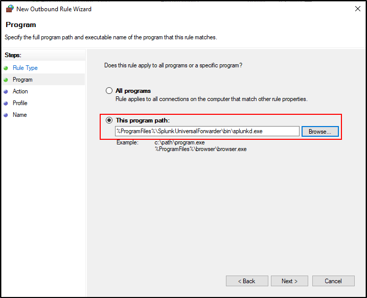 windows forwarder configuration step 41